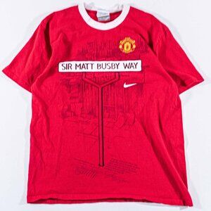 Vintage Nike Manchester United Shirt Medium M Blokecore Sir Matt Busby Way Y2K
